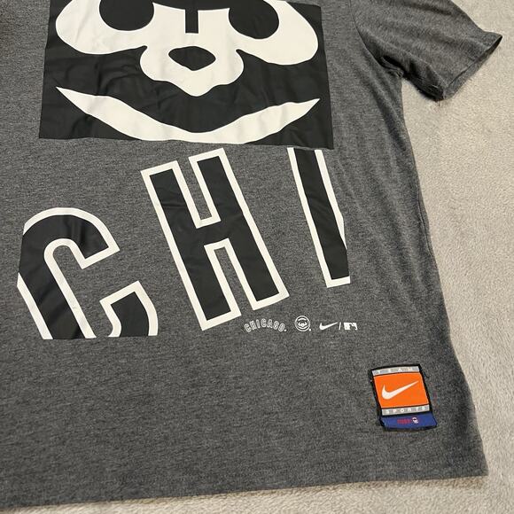 Chicago Cubs Shirt Mens Medium Grey Nike MLB Short Sleeve Shirt - Picture 2 of 7